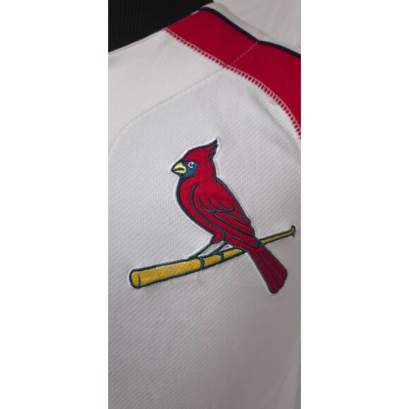 Vtg Nike MLB St Louis Cardinals Medium Youth White Logo's Button National Jersey - Picture 4 of 14